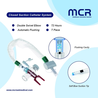 Zamknięty system cewnika ssania MDI port turbo spłukiwanie 72H CE/ISO13485/FDA
